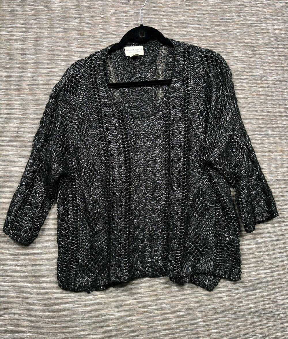 Denim & Supply Ralph Lauren Knit Sweater Womens Size L Black Gray Long Sleeve